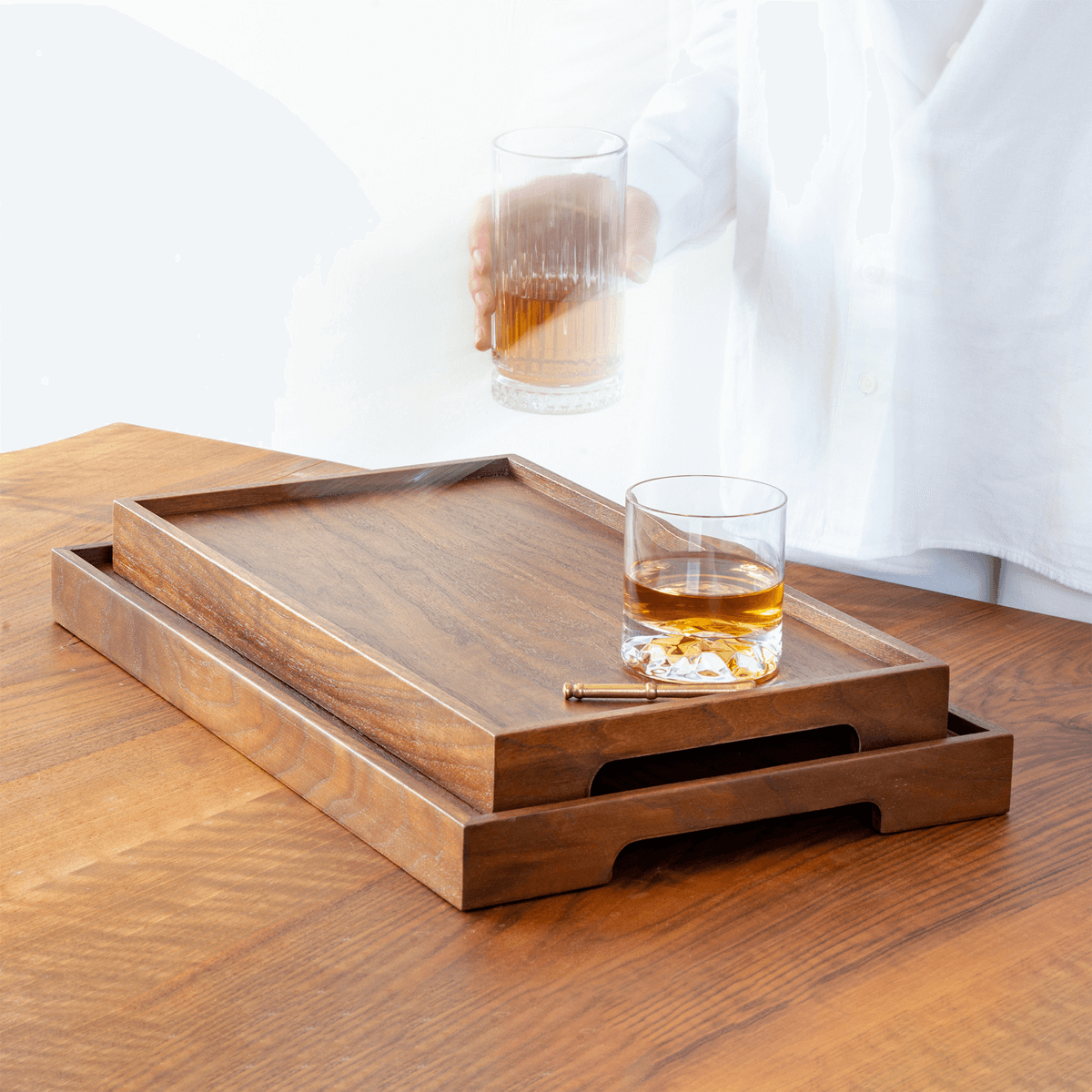 Wooden Serving Tray Set – EDGE Series Forest