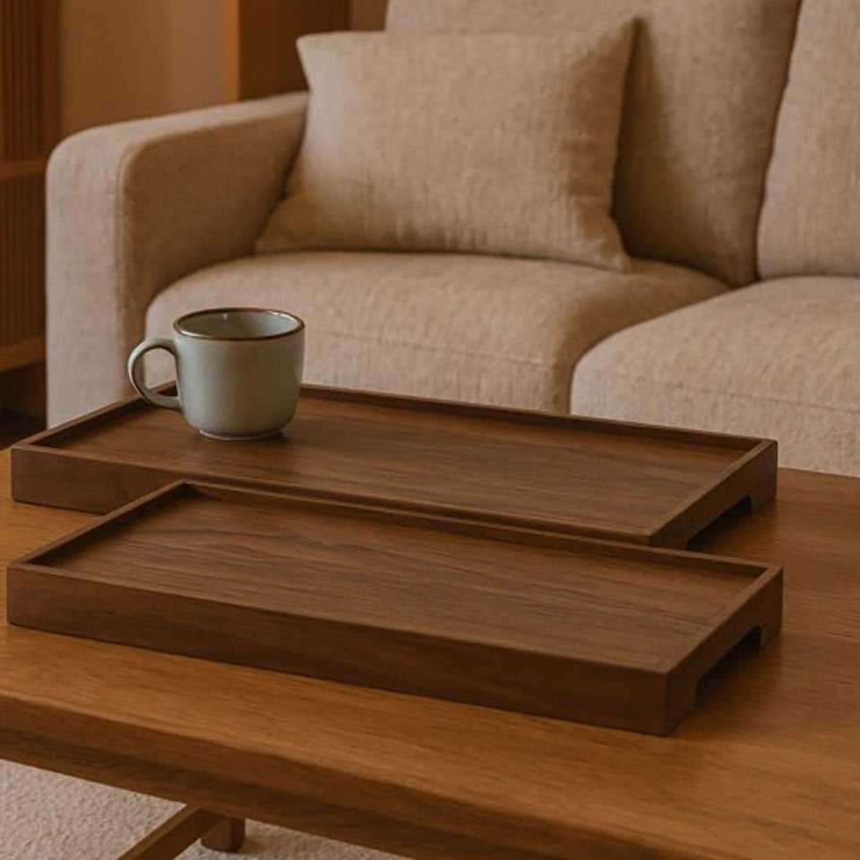 Wooden Serving Tray Set – EDGE Series Forest