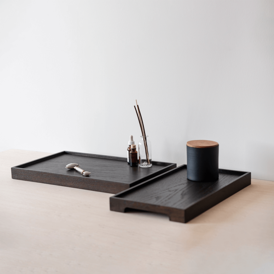 Masif Meşe Sunum Tepsi Seti  – EDGE Serisi Dark