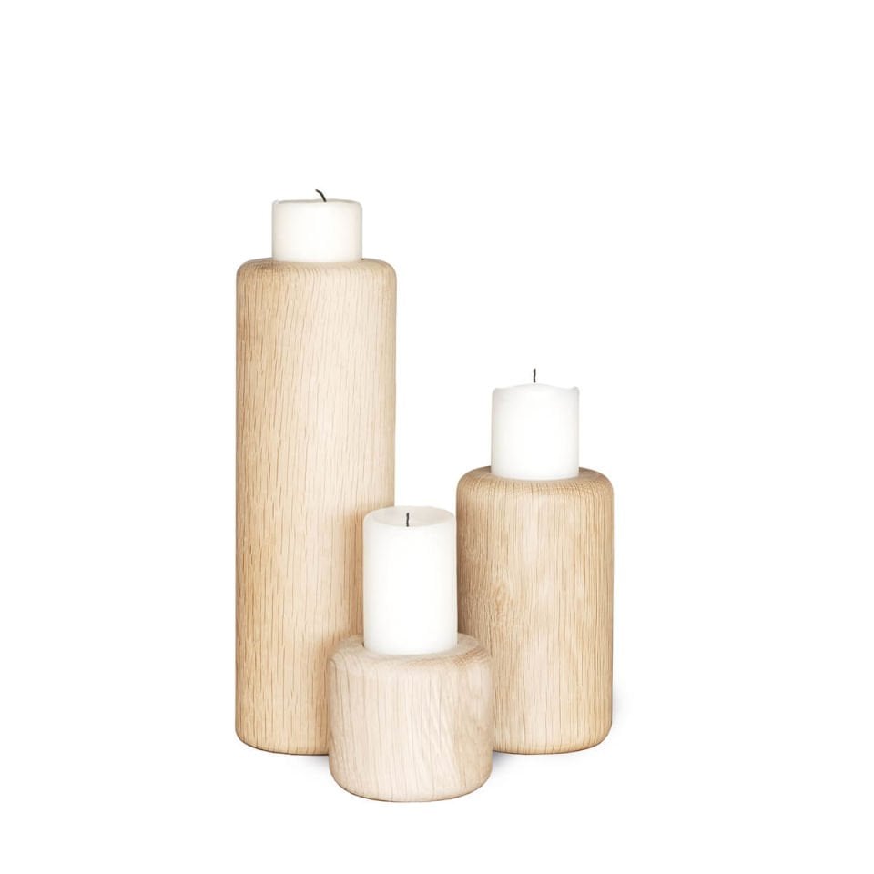 Solid Wood Candle Holder - Small