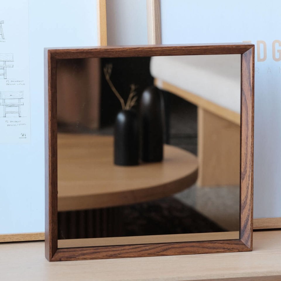 Wooden Framed Mirror, 40x40 Square – REGULAR Series Forest