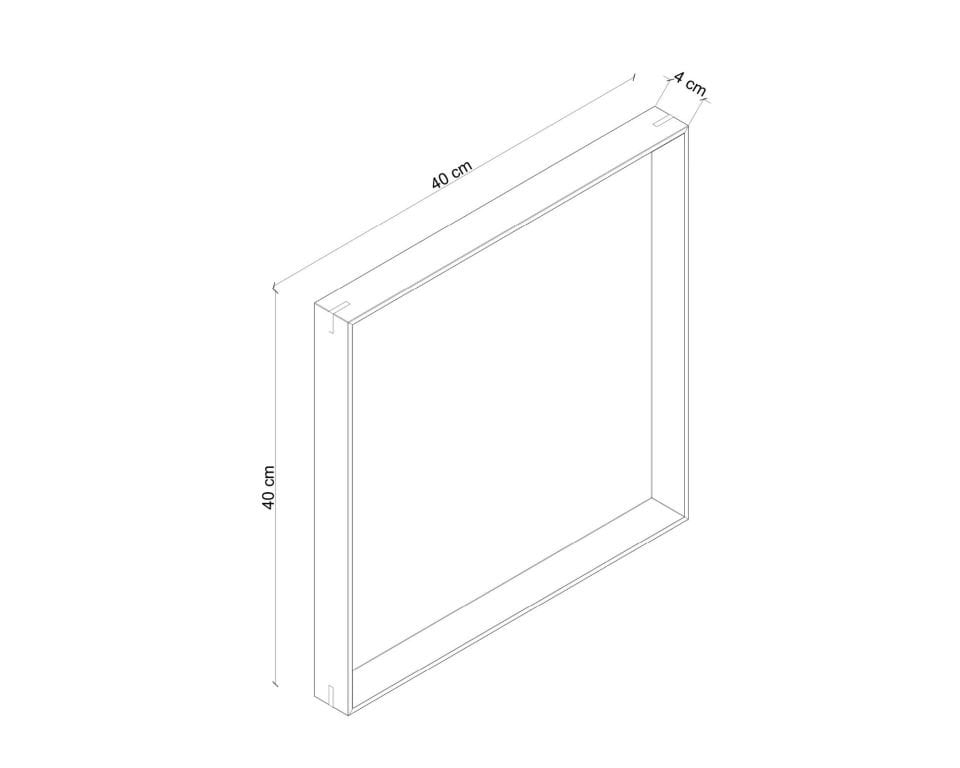 Wooden Framed Mirror, 40x40 Square – REGULAR Series Dark