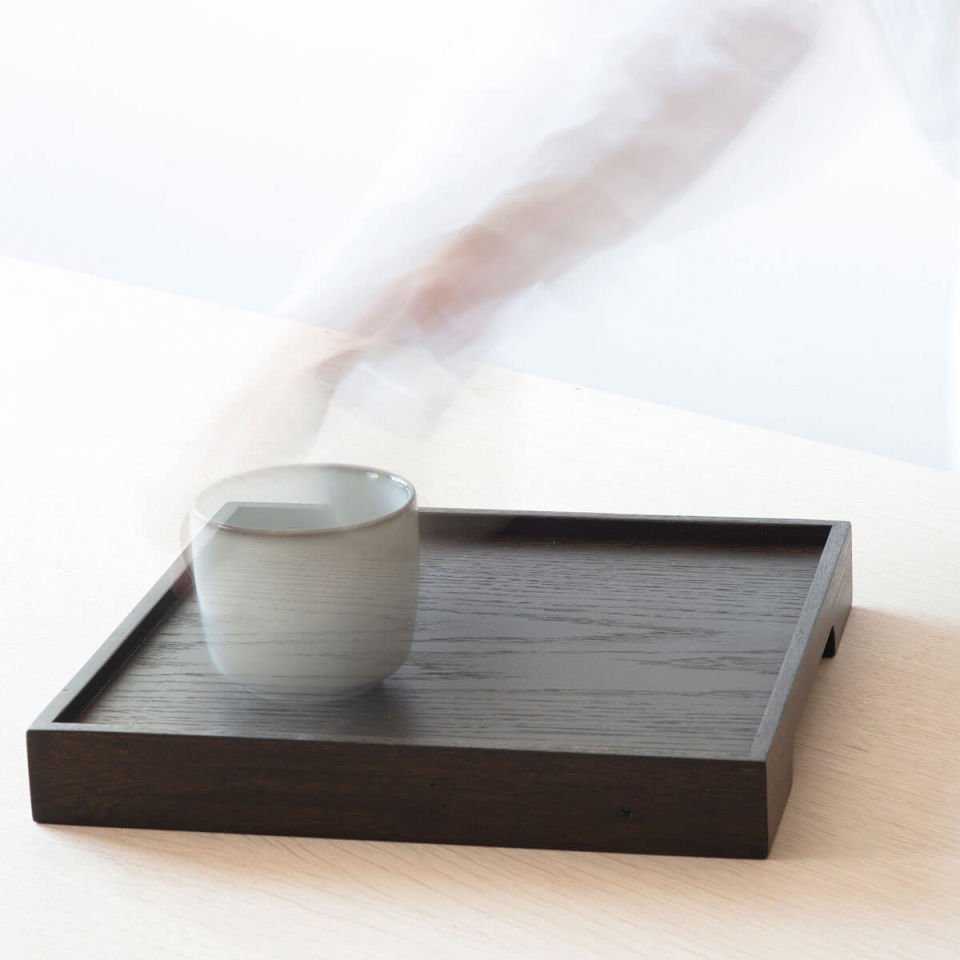 Solid Oak Serving Tray – EDGE Series, Square Dark