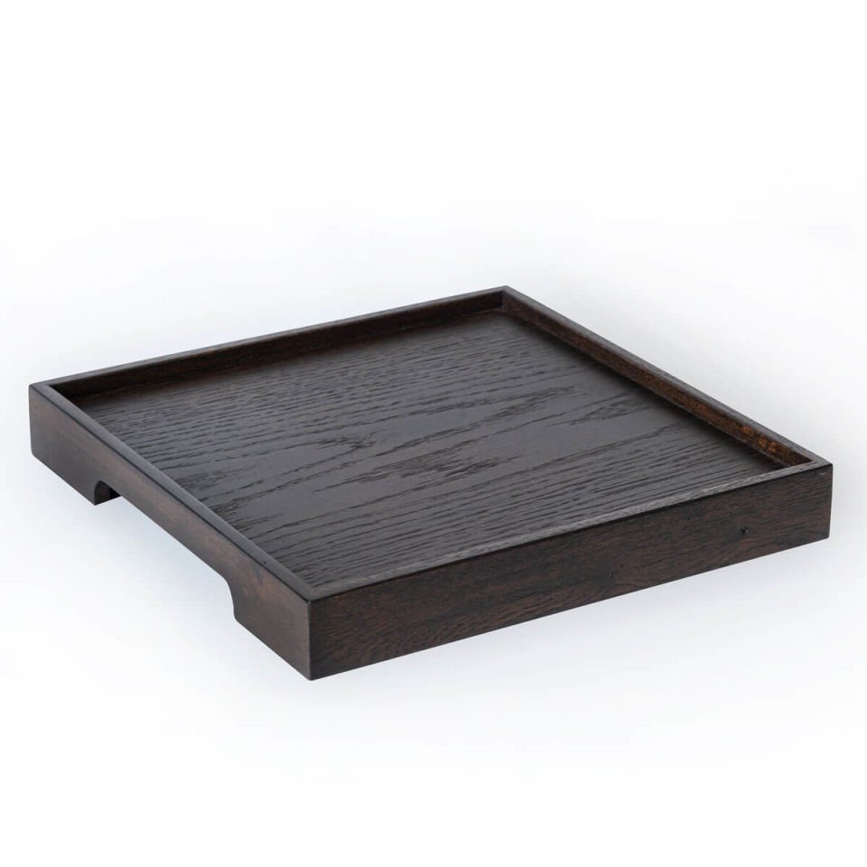 Solid Oak Serving Tray – EDGE Series, Square Dark