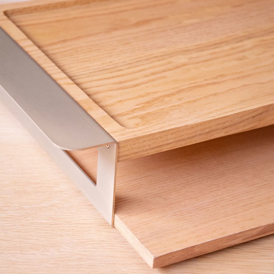 Ahşap Servis Tepsisi Seti, Gold Eskitme Detaylı Honey