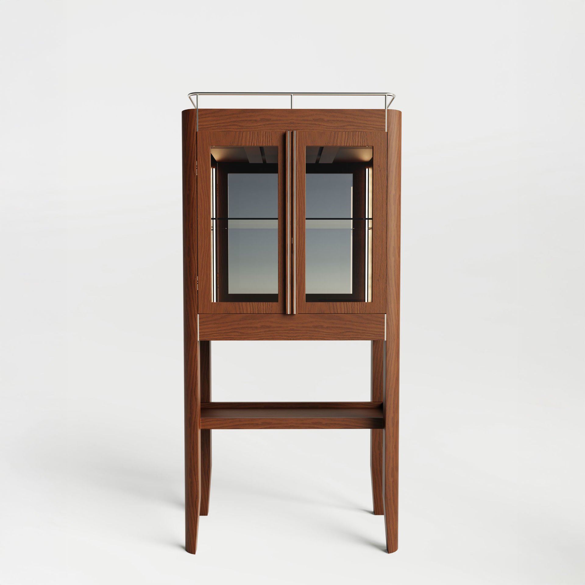 Masif Meşe İçki Dolabı - CASABLANCA High Vitrin Serisi Forest