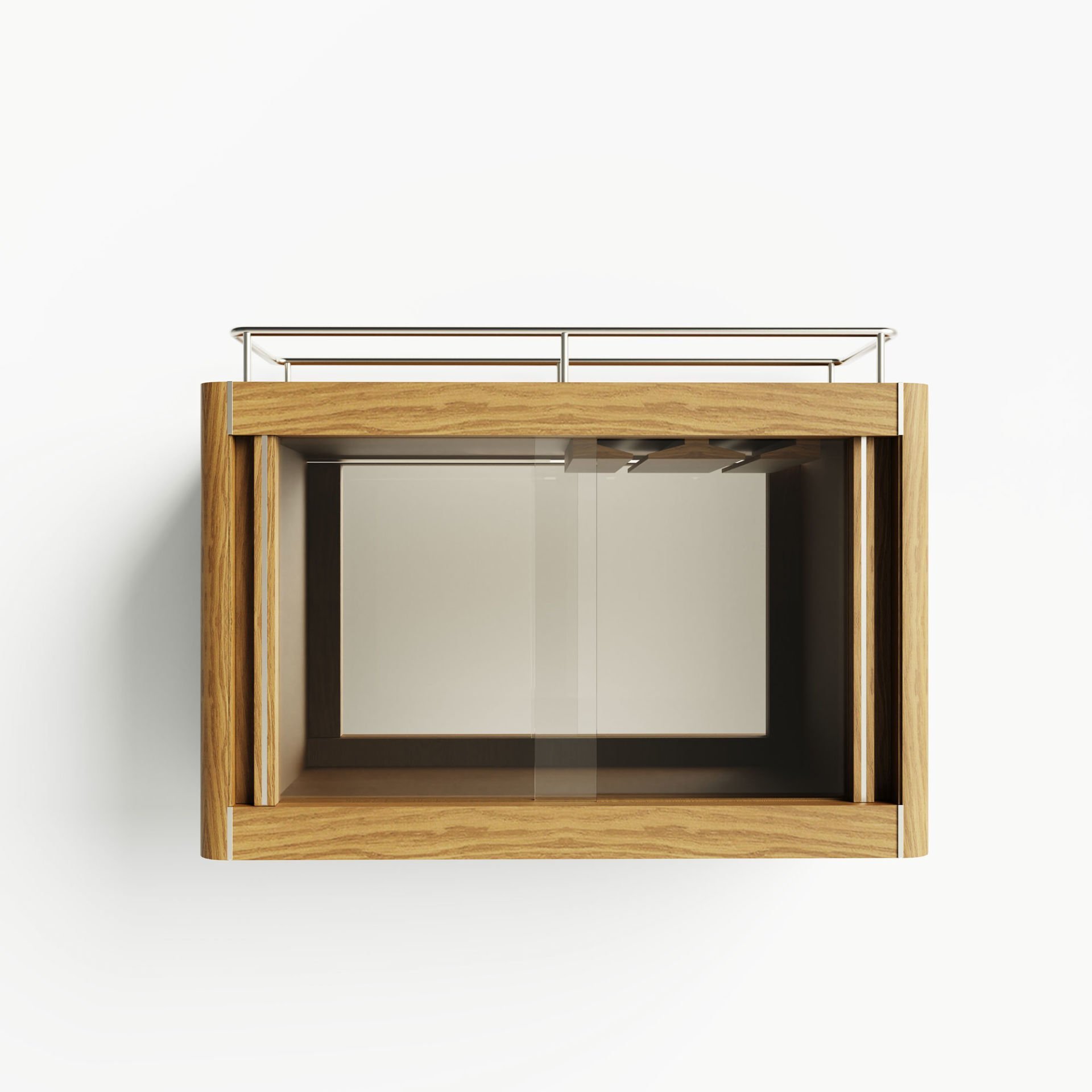 Masif Ahşap  İçki / Kokteyl Dolabı - CASABLANCA Wall Vitrin Serisi Honey