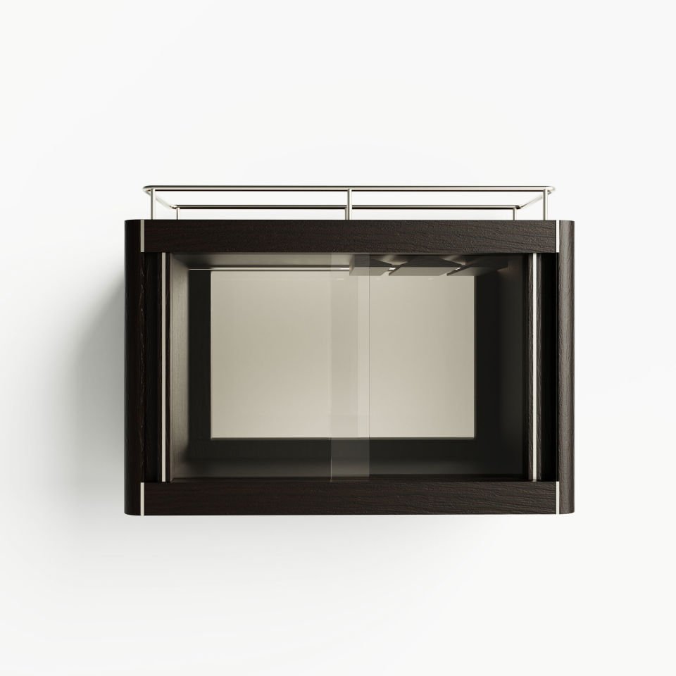 Masif Ahşap  İçki / Kokteyl Dolabı - CASABLANCA Wall Vitrin Serisi Dark