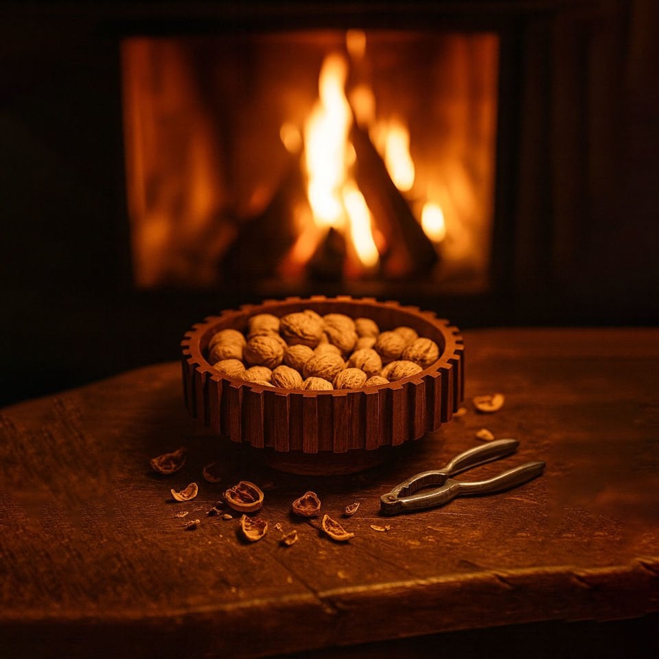 Masif Ahşap Dönen Servis Tepsisi -  DOCIA Serisi Forest