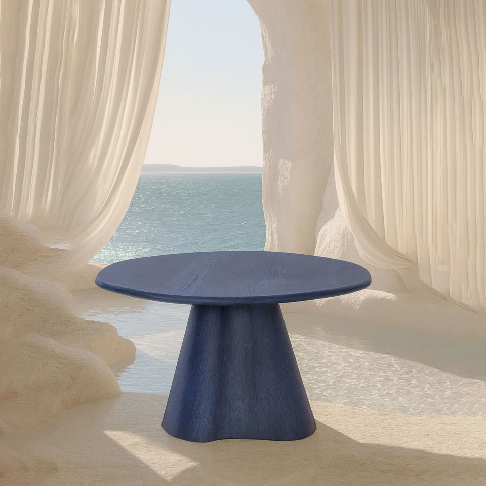 Masif Ahşap Masa – LAGOON Serisi Navy Blue