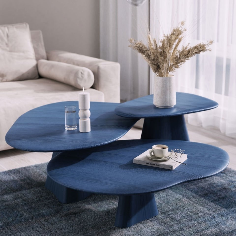 Solid Wood Coffee Table Set – LAGOON Series