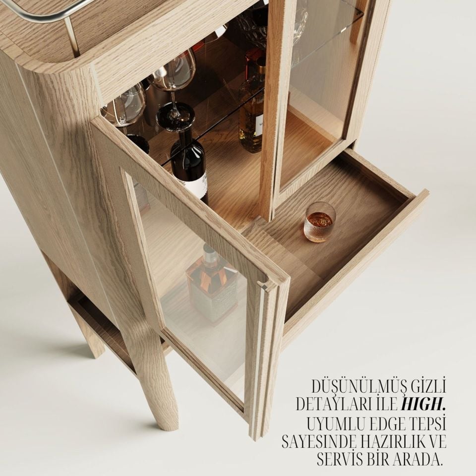 Şarap Dolabı - CASABLANCA High Vitrin Serisi Raw