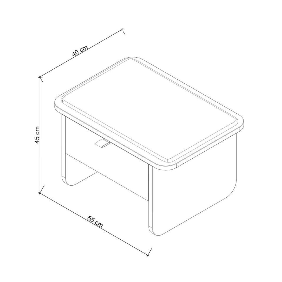 Ahşap Komodin – HOL JR. Serisi Raw