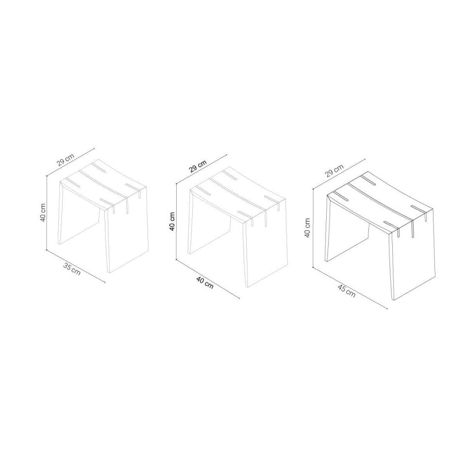 Ahşap Tabure - BRIDGE Serisi Raw