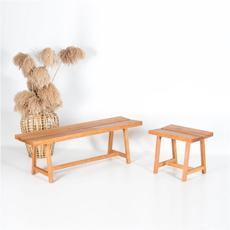 Masif Meşe Bank – PI Serisi Honey - 140 CM