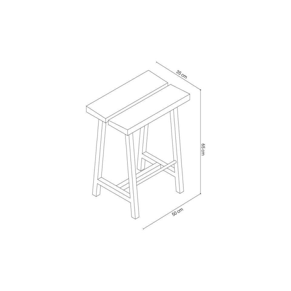 Ahşap Bar Taburesi - PI Serisi, Alçak Forest