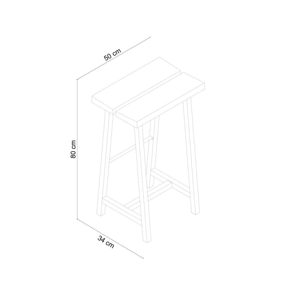 Ahşap Bar Taburesi - PI Serisi, Yüksek Raw