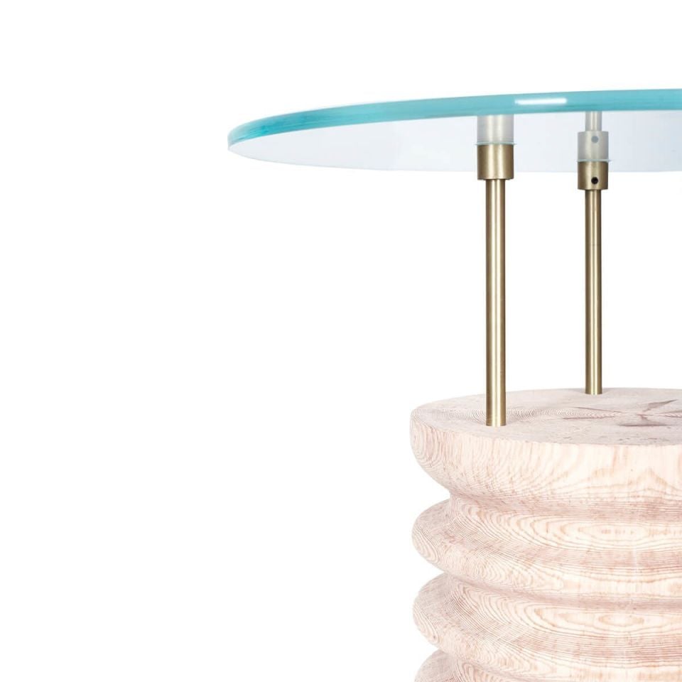 Yuvarlak Cam, Sedir Kısa Yan Sehpa – SOFRA Serisi Raw