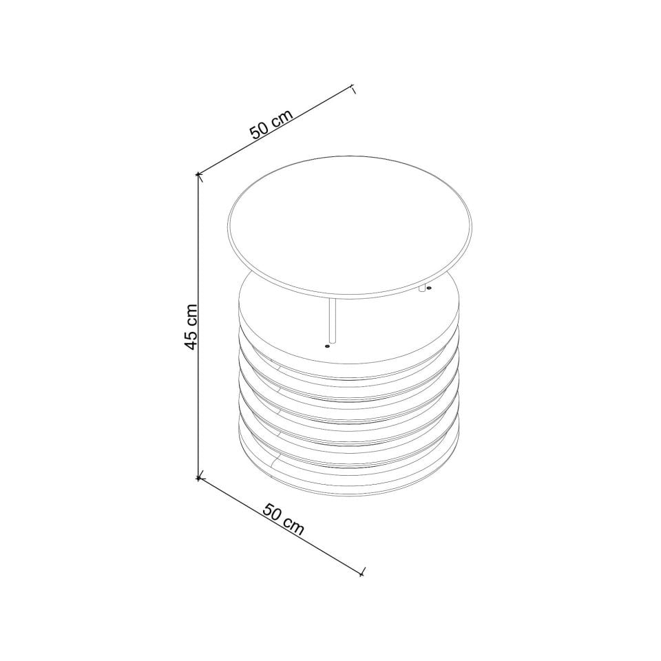 Yuvarlak Cam, Sedir Kısa Yan Sehpa – SOFRA Serisi Raw