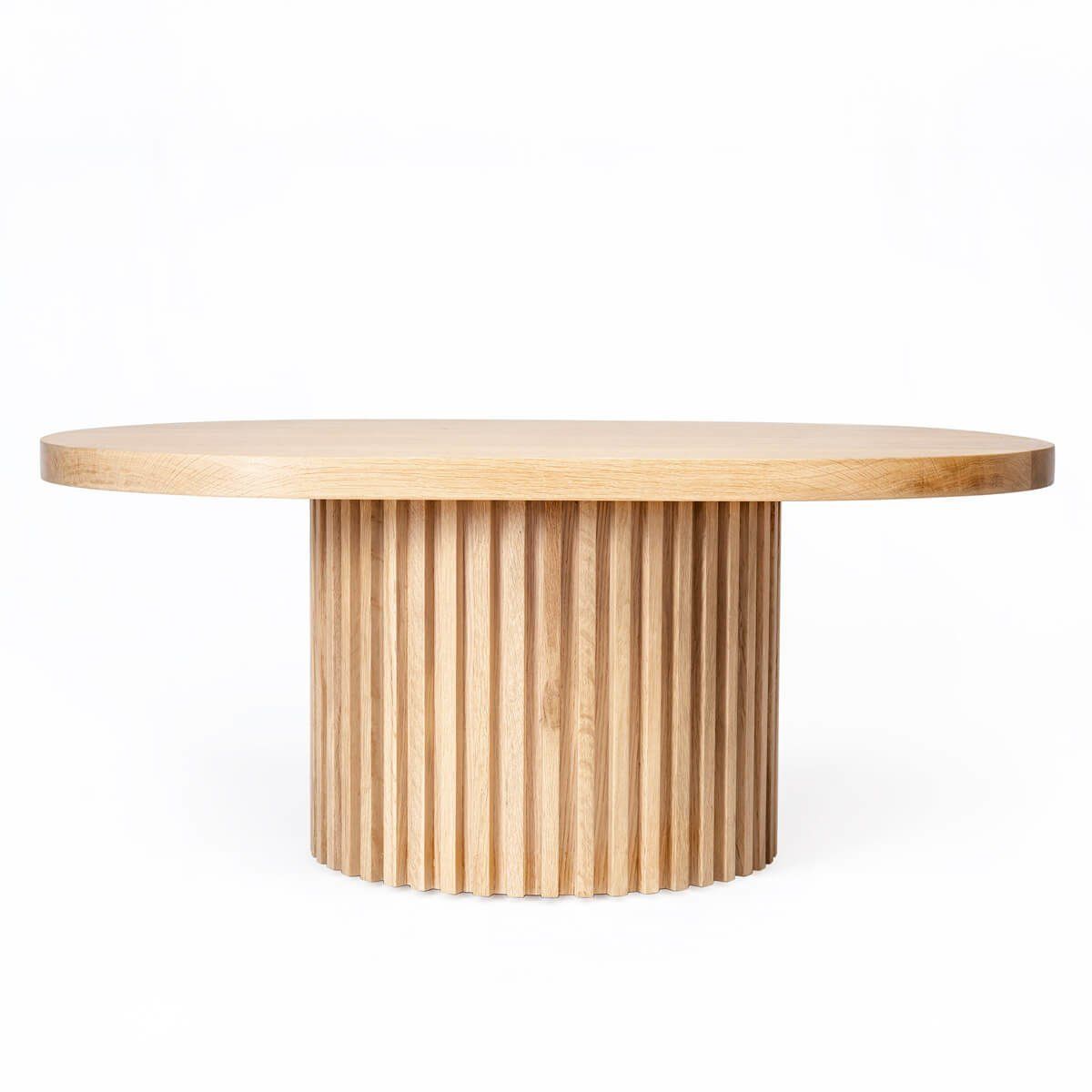 Masif Ahşap Oval Orta Sehpa – DOCIA Serisi Raw