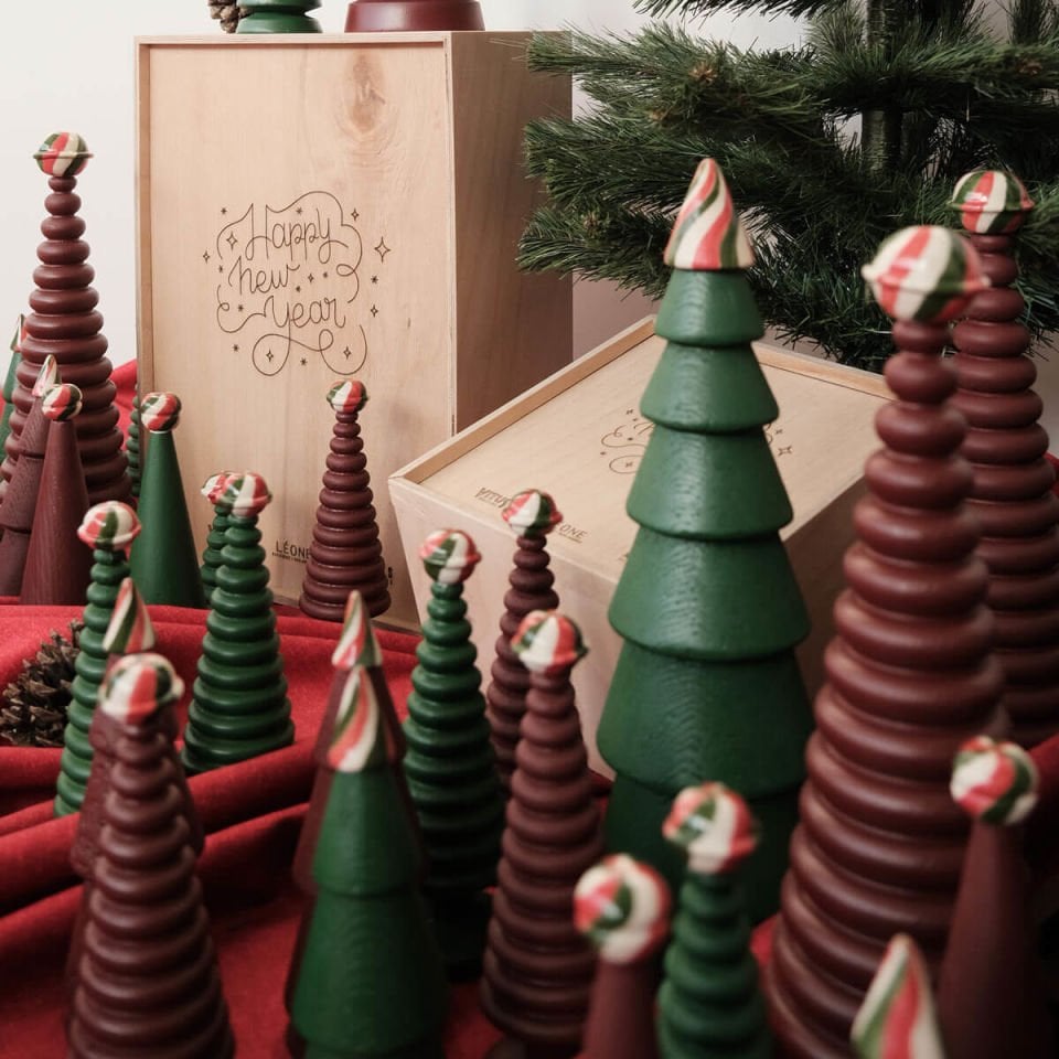 Seramik Başlıklı Büyük Boy Yılbaşı Ağacı Seti Irish Green