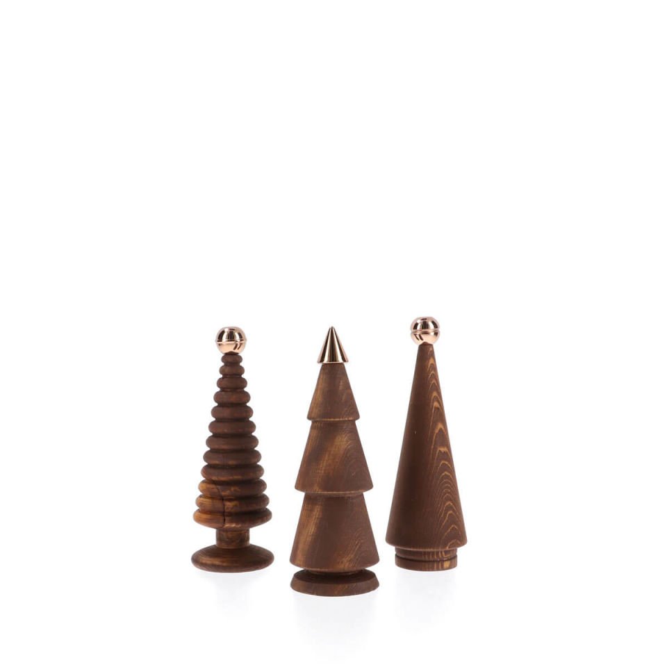 Wooden Christmas Tree Set – Bronze Headed Cedar, Medium Forest