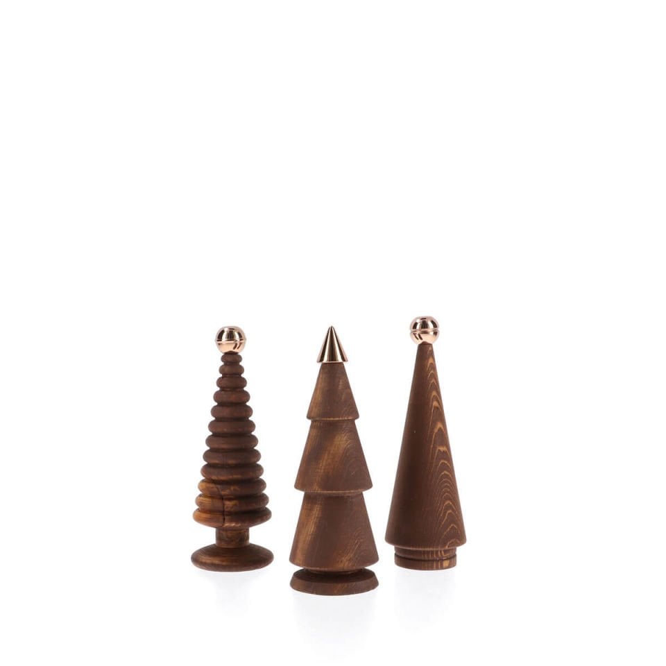 Wooden Christmas Tree Set – Bronze Headed Cedar, Medium Forest