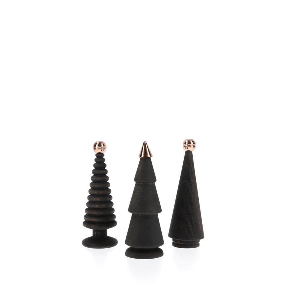 Wooden Christmas Tree Set – Bronze Headed Cedar, Medium Dark