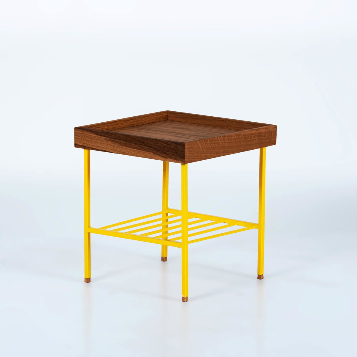 Masif Ahşap Kısa Yan Sehpa / Saksılık – EDGE Serisi Forest - SARI