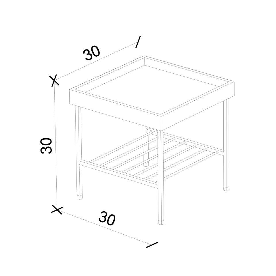 Solid Wood Short Side Table / Flower Pot – EDGE Series Raw - GREEN