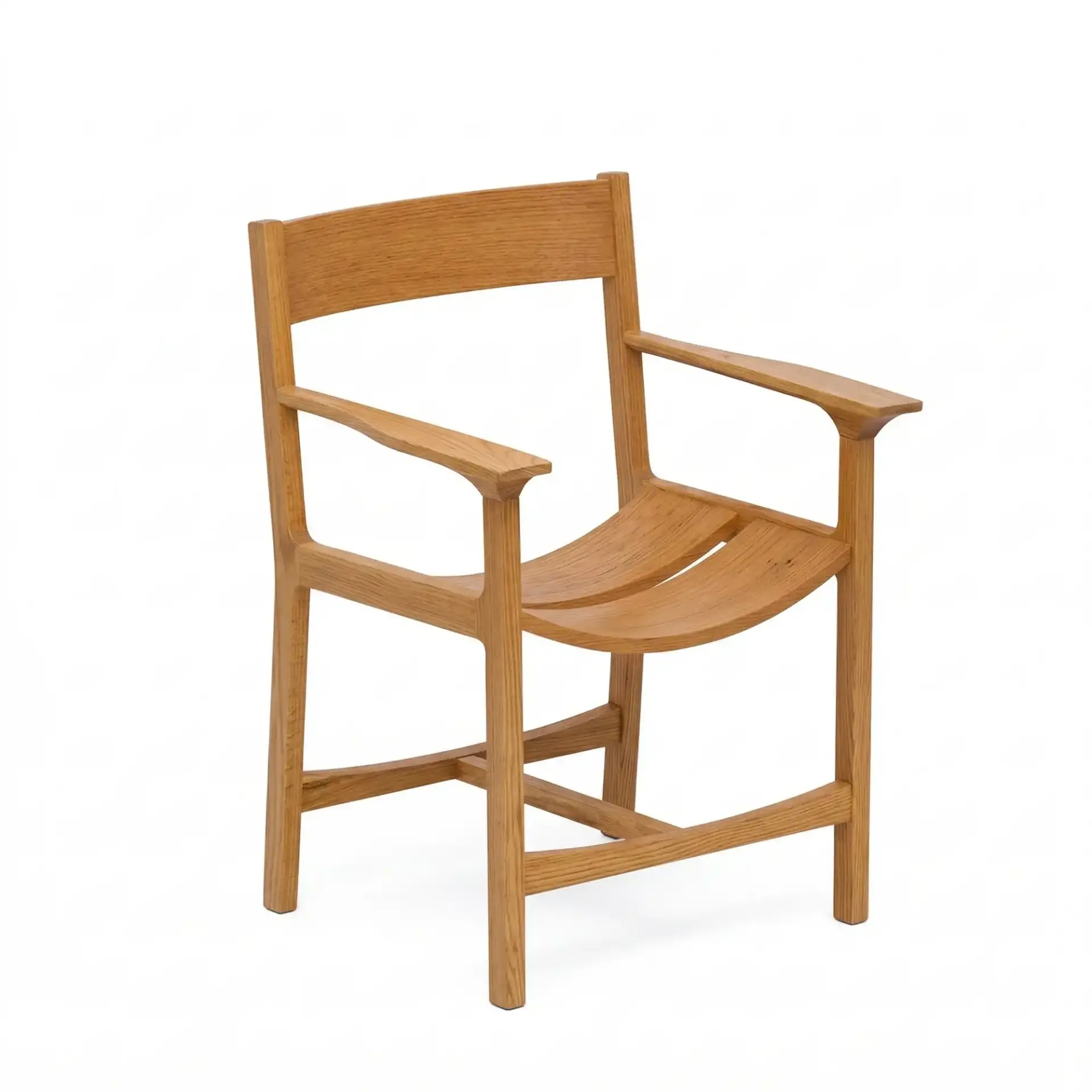 Masif Ahşap Kolçaklı Sandalye - BENT Serisi Honey