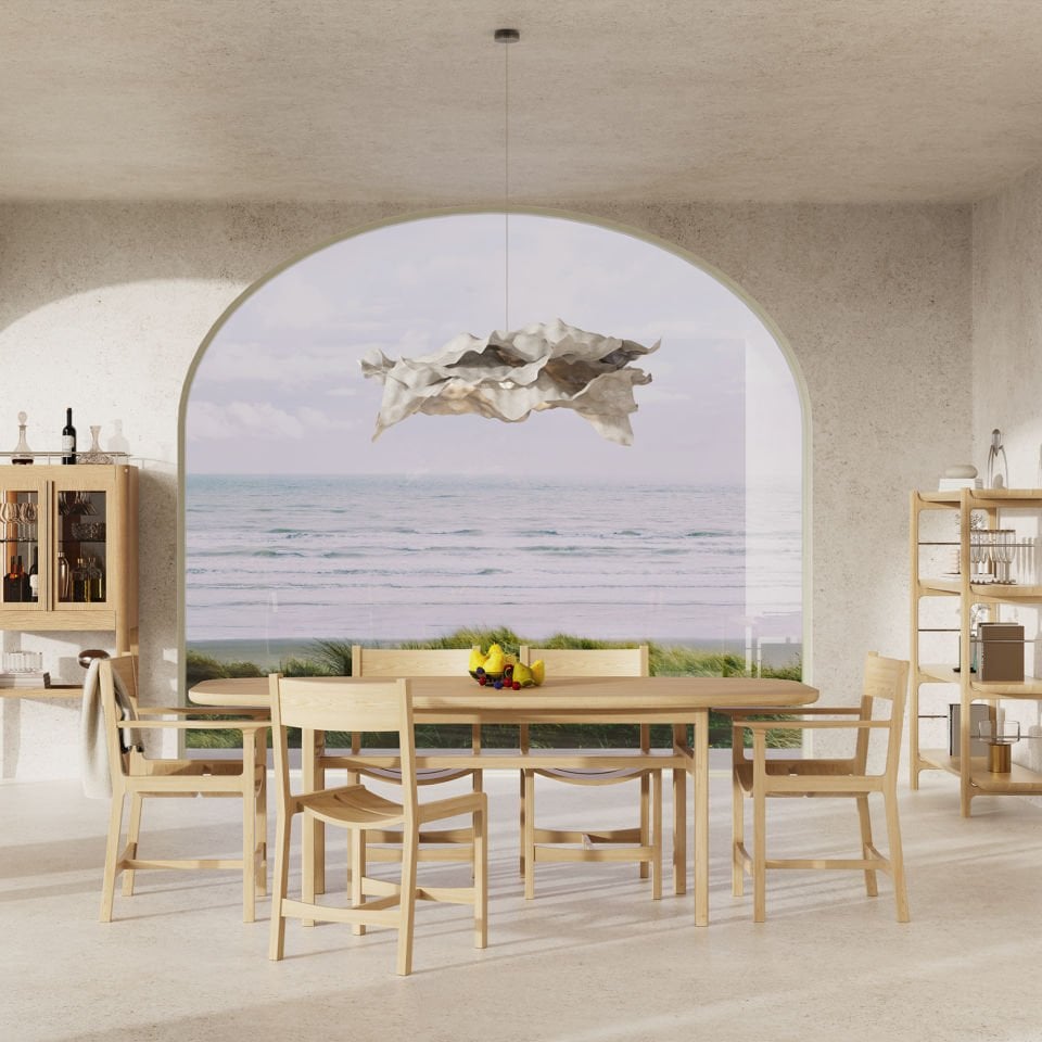 Masif Ahşap Kolçaklı Sandalye - BENT Serisi Raw