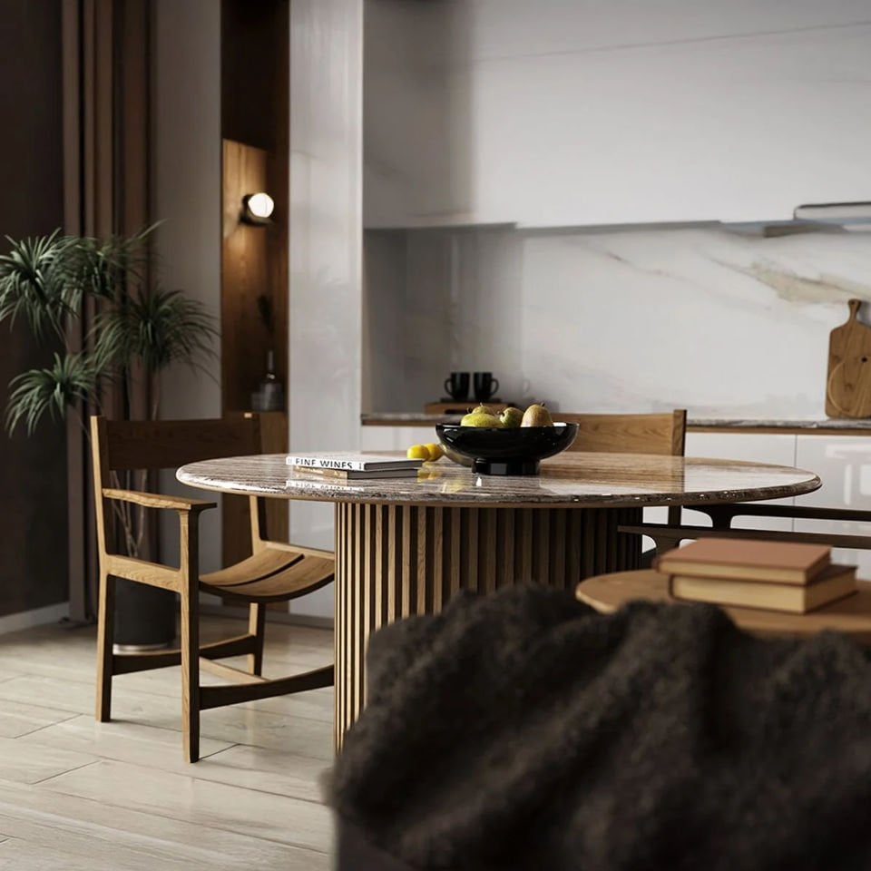 Masif Ahşap Kolçaklı Sandalye - BENT Serisi Raw