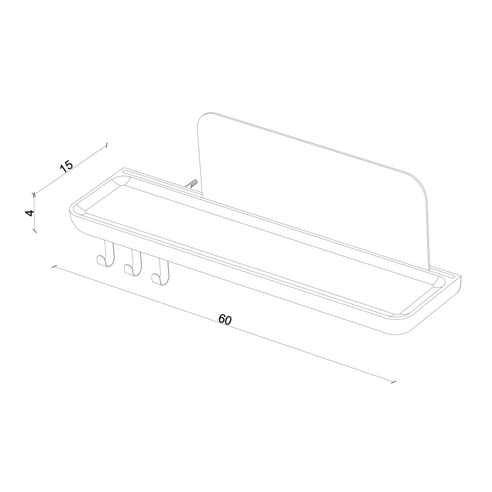 Aynalı Ahşap Uçan Raf – Orta Boy Forest
