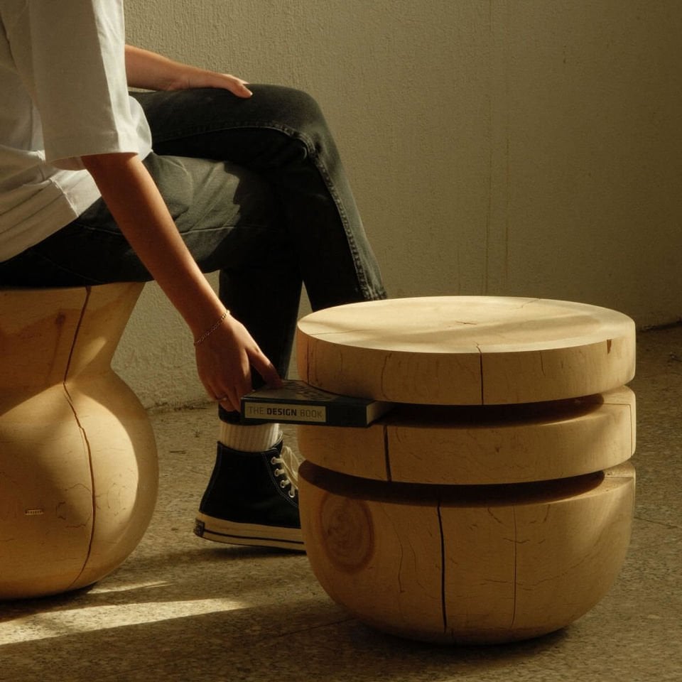 Ahşap Tabure – BOOKWORM Raw