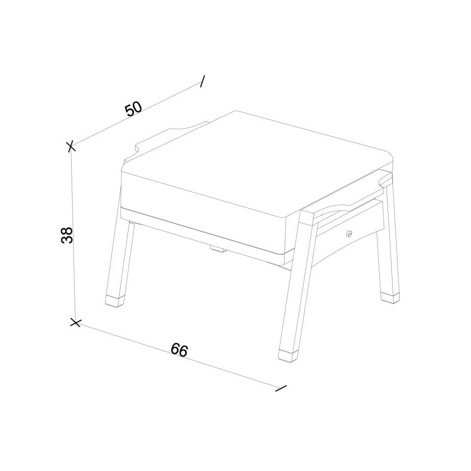 Ahşap Ayak Uzatma Pufu - AKİTA Serisi, Meşe