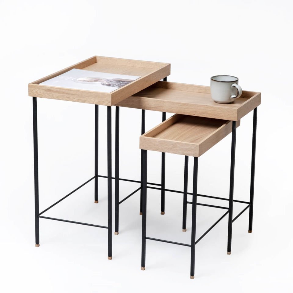 Ahşap Zigon – EDGE Serisi, Siyah Ayaklı Raw - SİYAH