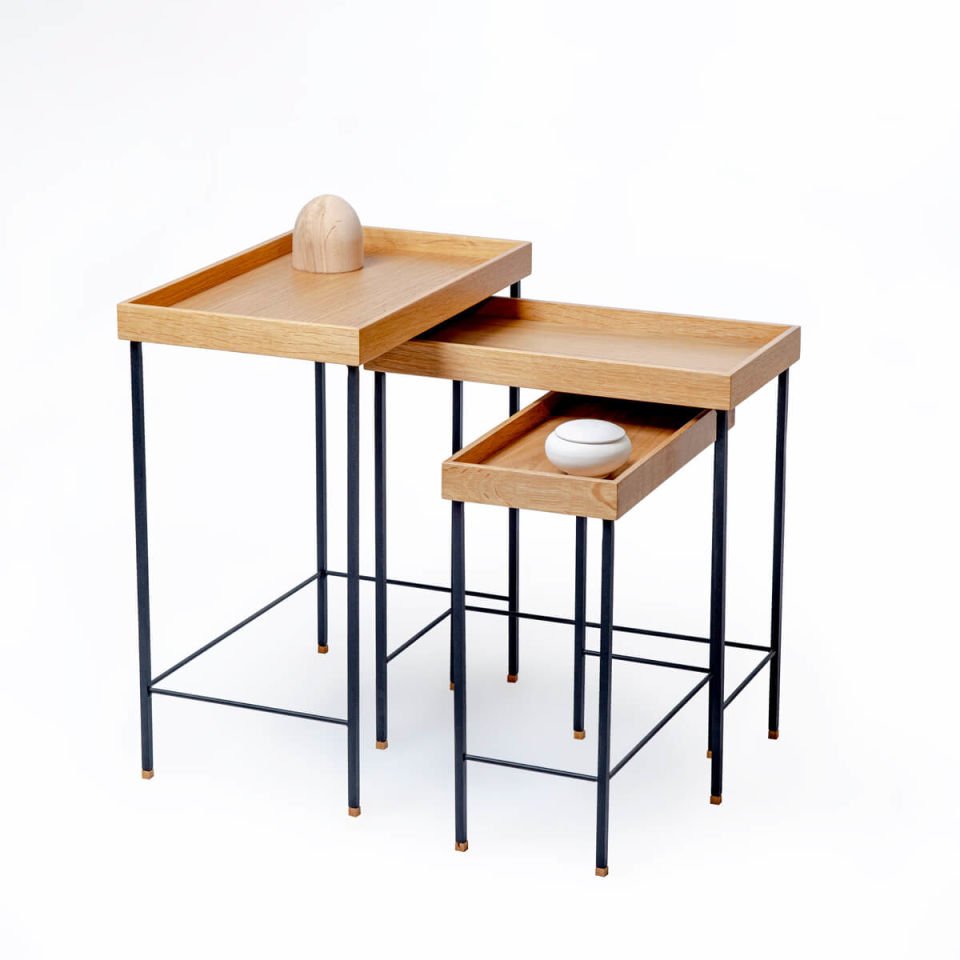 Solid Oak Nesting – EDGE Series, Black-Legged Honey – BLACK