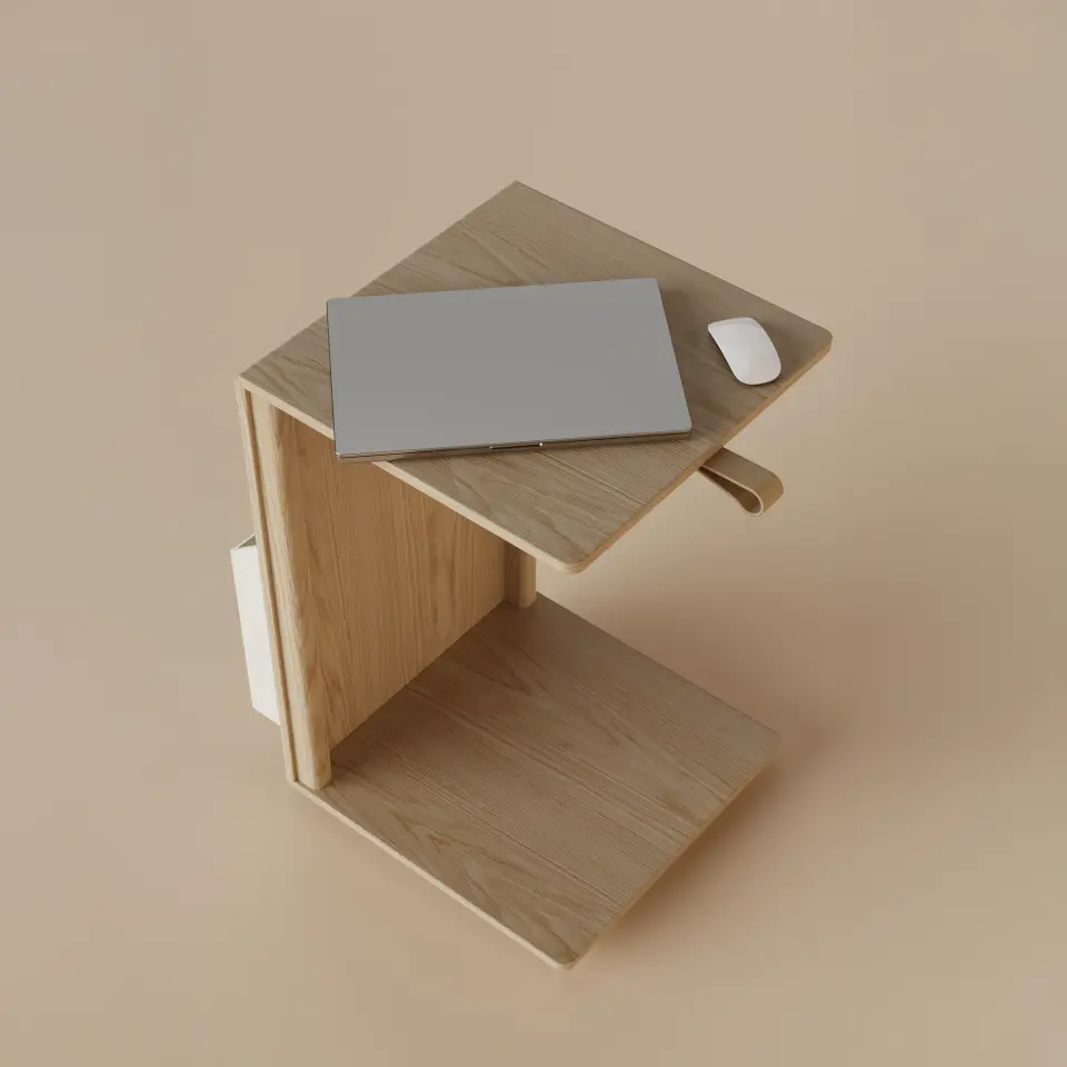 Ahşap C Sehpa - SALON TRIO, Meşe