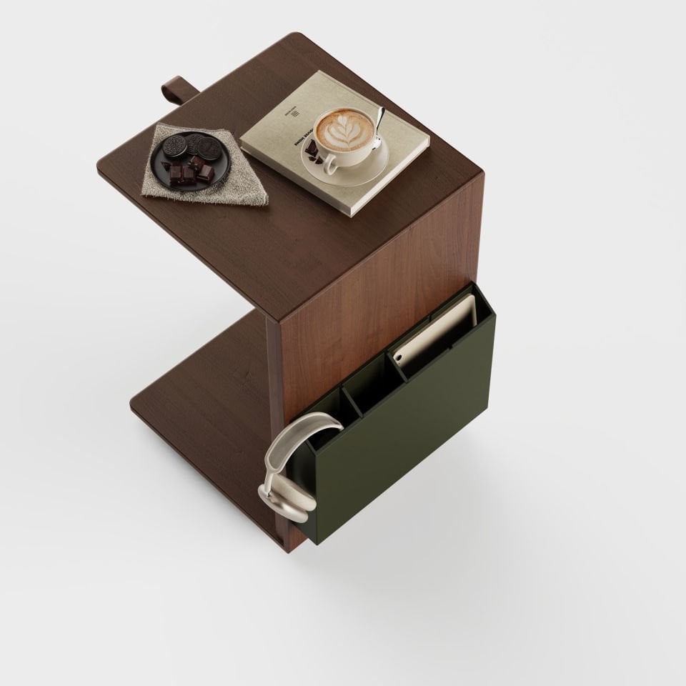 Ahşap C Sehpa - SALON TRIO, Ceviz