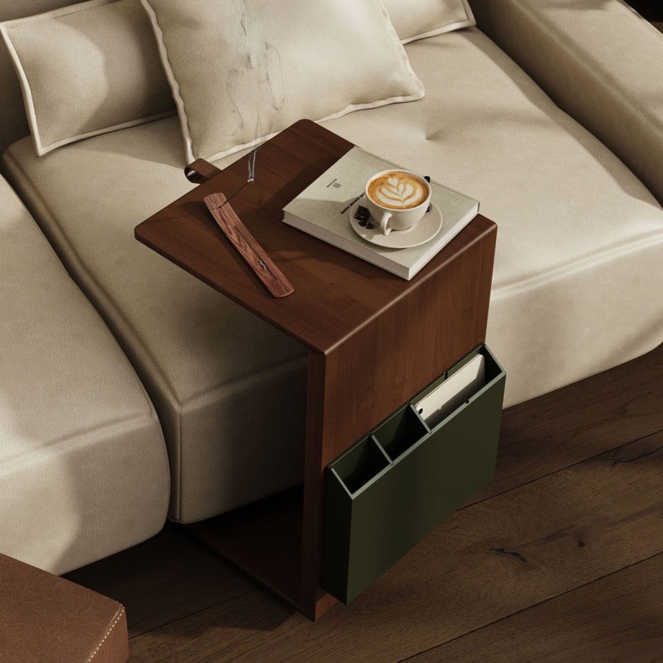 Ahşap C Sehpa - SALON TRIO, Ceviz