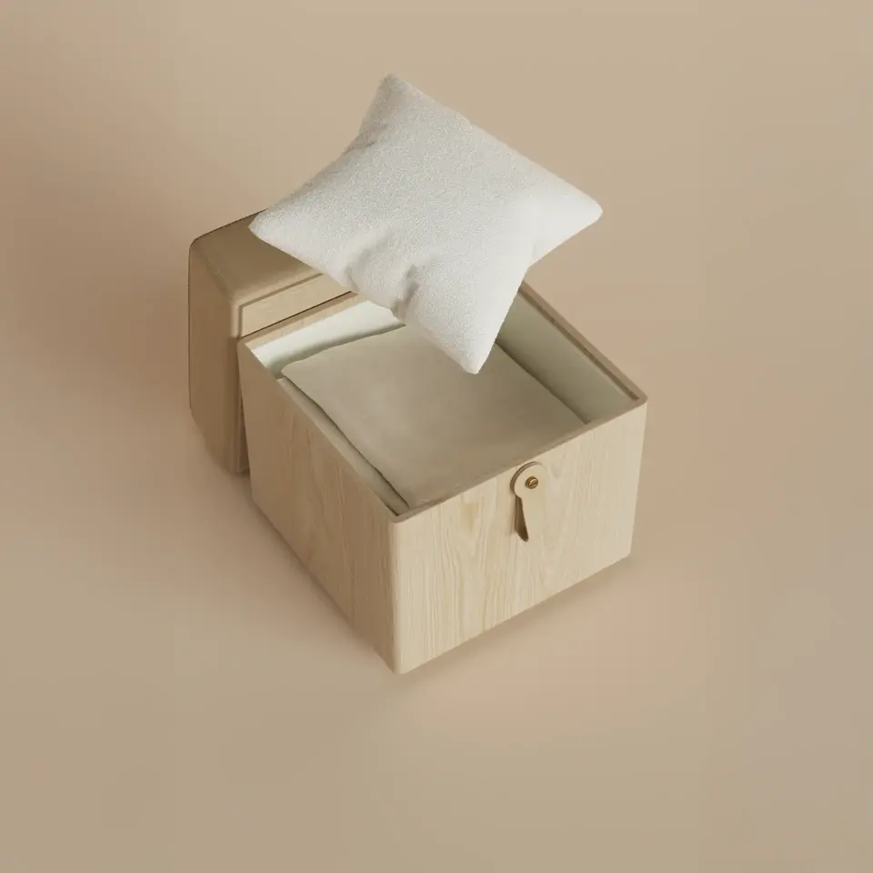 Ahşap Puf - SALON TRIO, Meşe