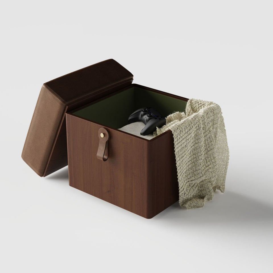 Ahşap Puf - SALON TRIO, Ceviz