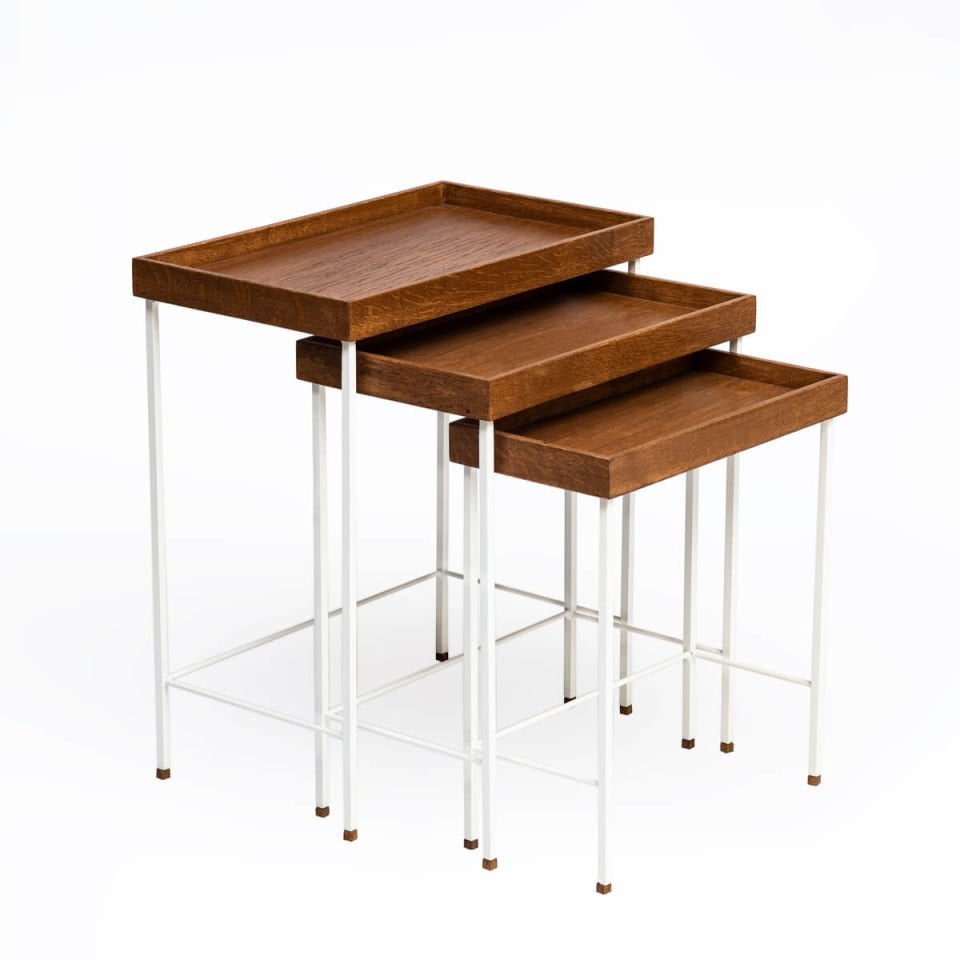 Solid Oak Nesting – EDGE Series, Black Footed Forest – WHITE