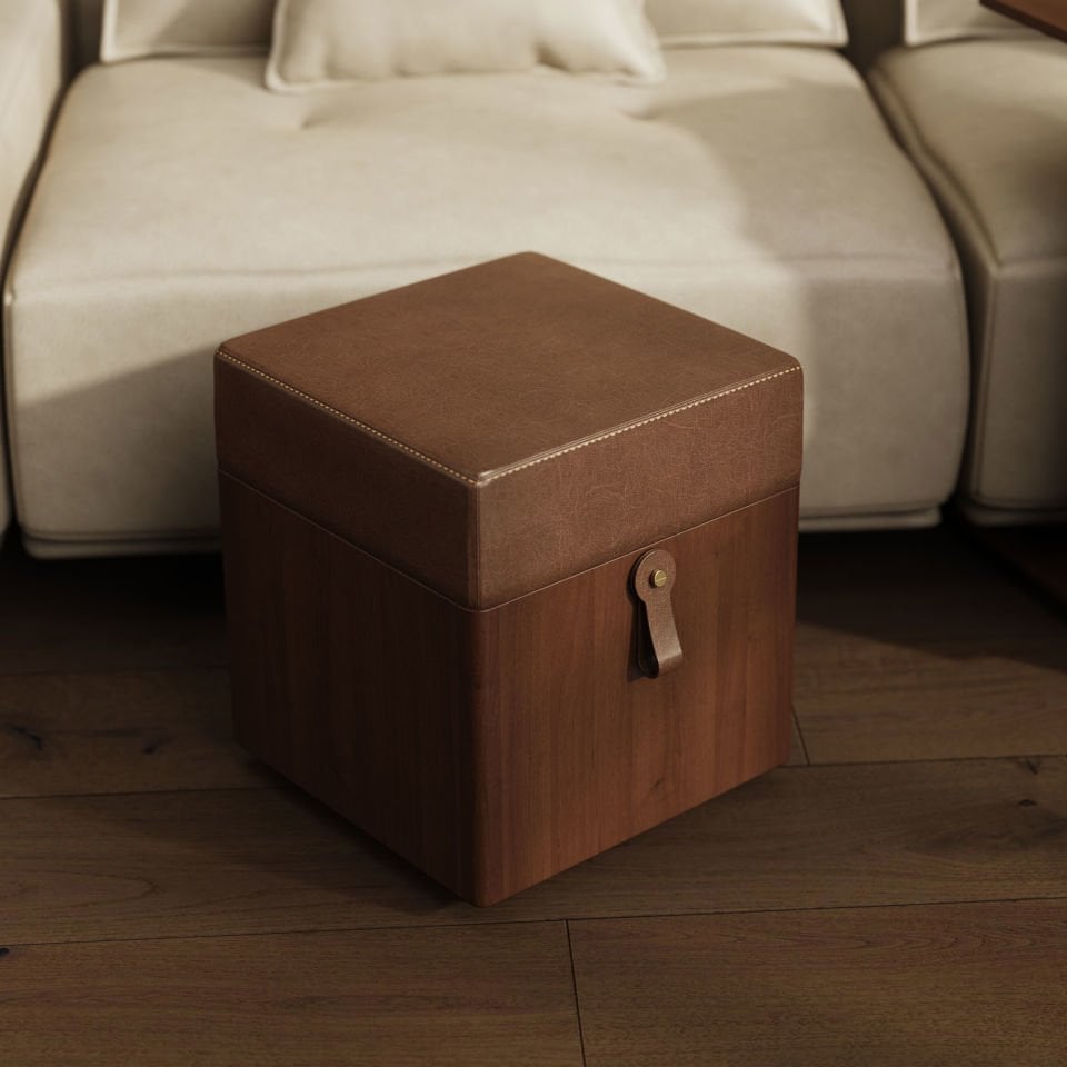 Ahşap Puf - SALON TRIO, Ceviz