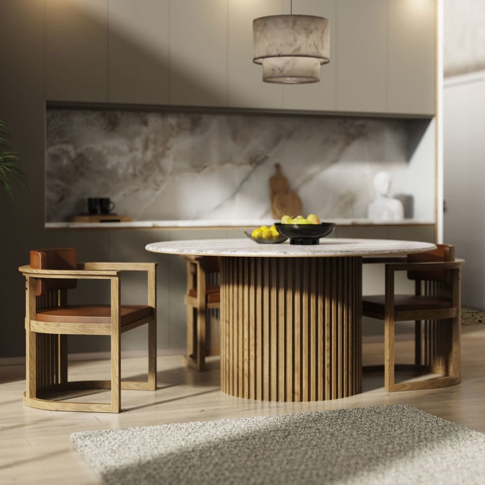 Masif Ahşap Sandalye, Çıtalı - DOCIA Serisi