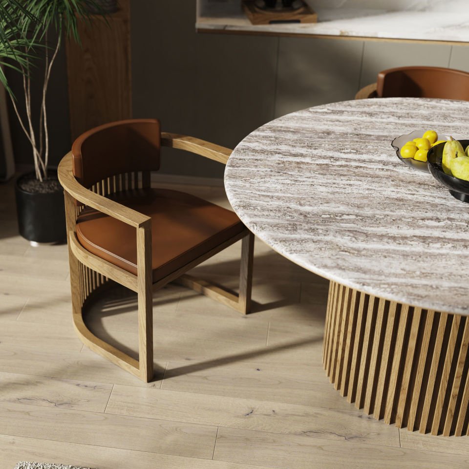 Masif Ahşap Sandalye, Çıtalı - DOCIA Serisi