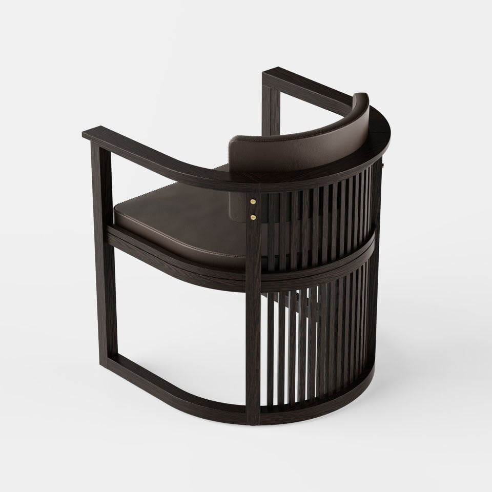 Masif Ahşap Sandalye, Çıtalı - DOCIA Serisi Dark