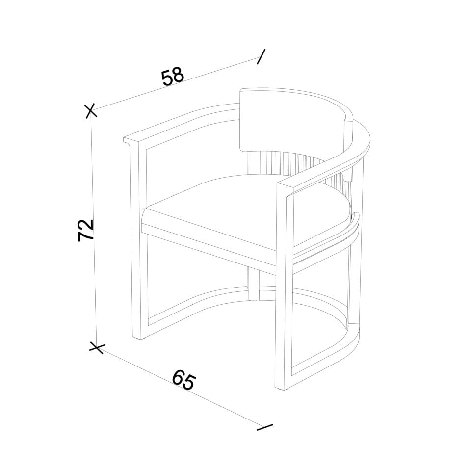 Masif Ahşap Sandalye, Çıtalı - DOCIA Serisi Honey