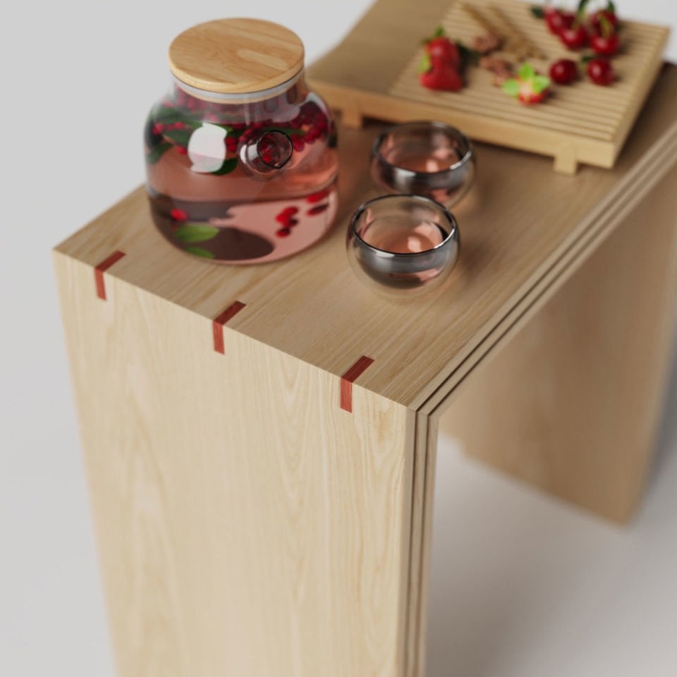 Ahşap Zigon - KIRLANGIÇ Serisi, Meşe Kırmızı